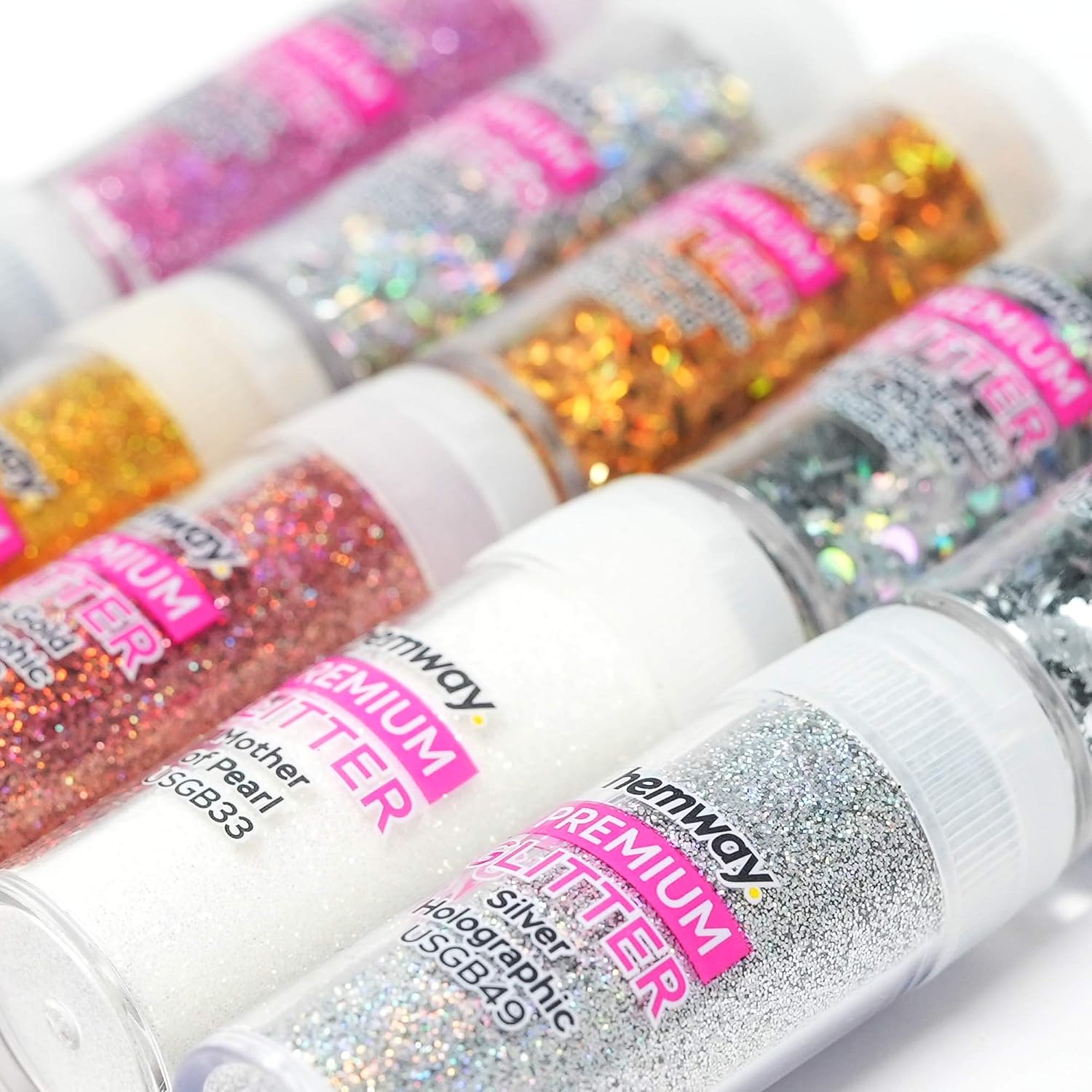 Ultra Sparkle Craft Glitter Shaker Box, 54 Colour Set, Ultrafine - Image 3