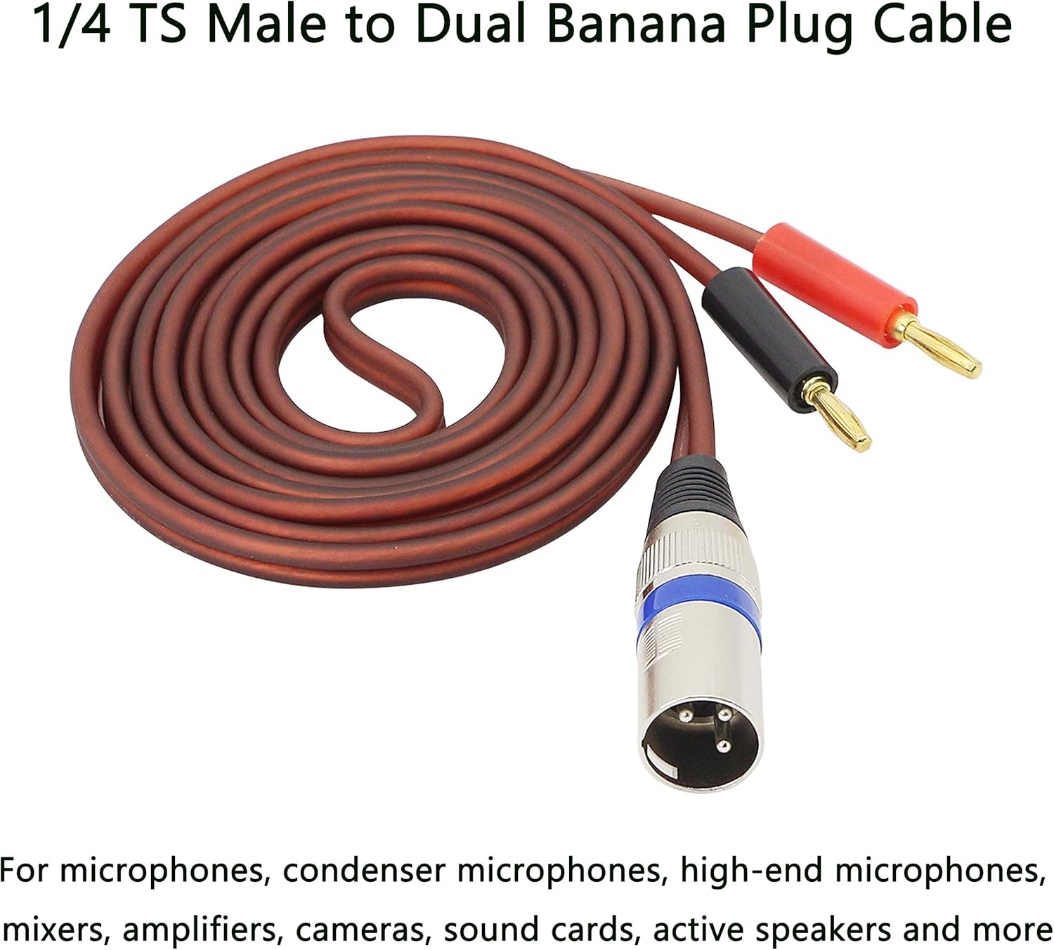 XLR to Banana Speaker Cable,XLR 3 Pin Male to Dual Banana Plugs Audio Cable, Gold-Plated 4mm Plug to XLR3 Pro HiFi Speaker Wire for DJ/PA Amplifier Subwoofer Mixer-2M/6.56 Feet (XLR Male): Home Audio & Theater