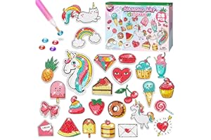 TOY Life Diamond Painting Kits for Kids, Diamond Art for Kid, 26pcs Unicorn Diamond Painting Stickers, Gem Art and Craft Kits for Kids Age 3-6 8-12