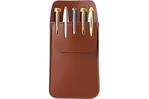 puresoak bath Leather Pocket Organizer, Pocket Protector For Men Shirt Lab Coats Pants Pen Sleeve, Pocket Organizer Pouch For Pens And Pencils-Office And Work Essentials