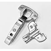 Hettich Euro 110 Soft Close Full Overlay Hinge &amp; 4.5 mm Cam Face Frame Plate Combo (Hinge w/4.5mm Plate)