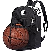 Basketball Backpack with Ball Holder, Sports Equipment Bag, Yellow and Black