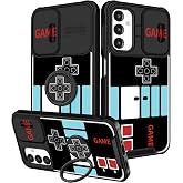Funermei for Samsung Galaxy A16/A17 5G Case with Ring Stand, Game Console | Silde Camera Protection,Dual-Layer Hard PC Protection, Cute Girly Phone Cover for Women Girls