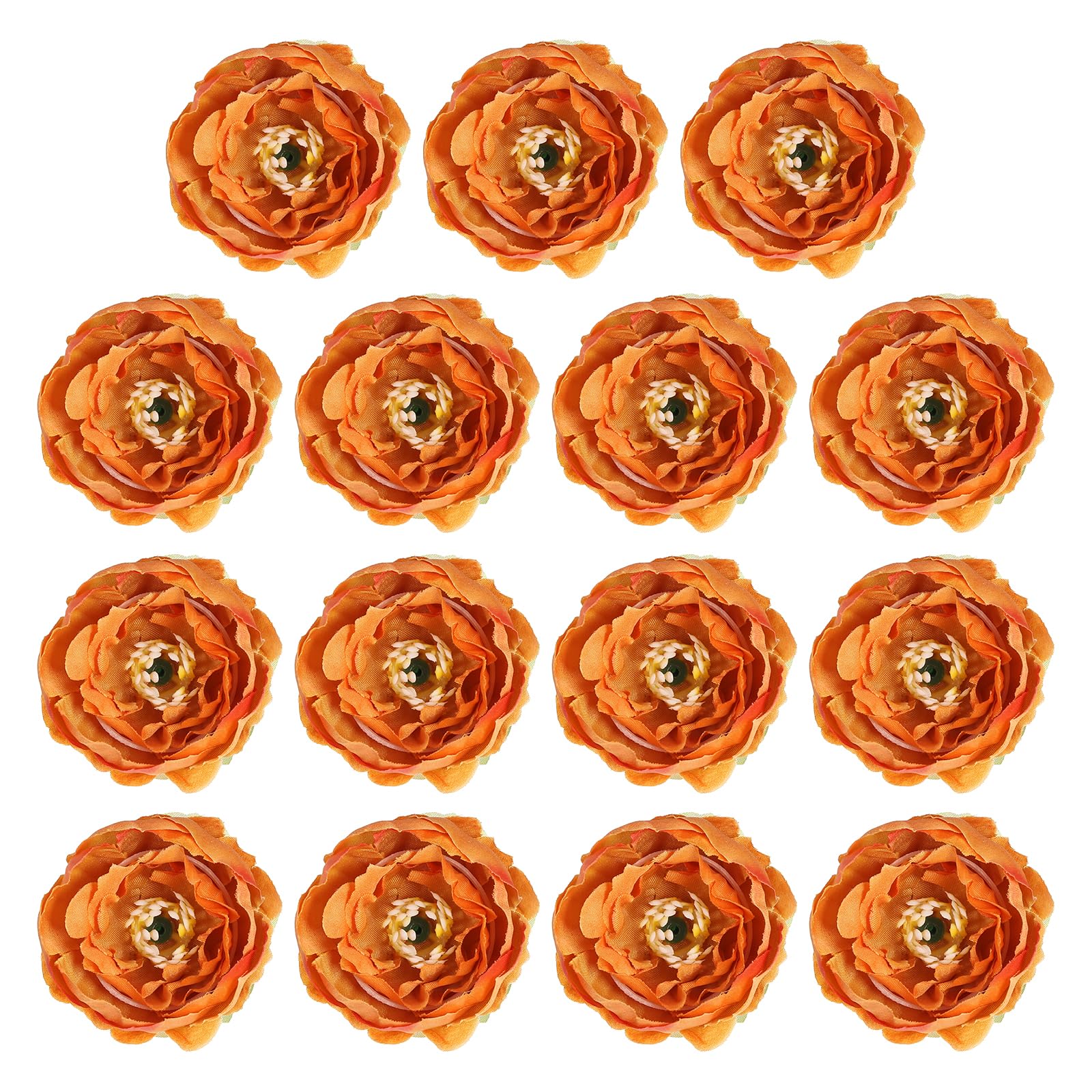 PATIKIL Artificial Flower Head, 30 Pcs Fake Flowers Heads Bulk Silk Peony Heads Simulation Flower for Bouquets Wreaths Wedding Decor, Caramel
