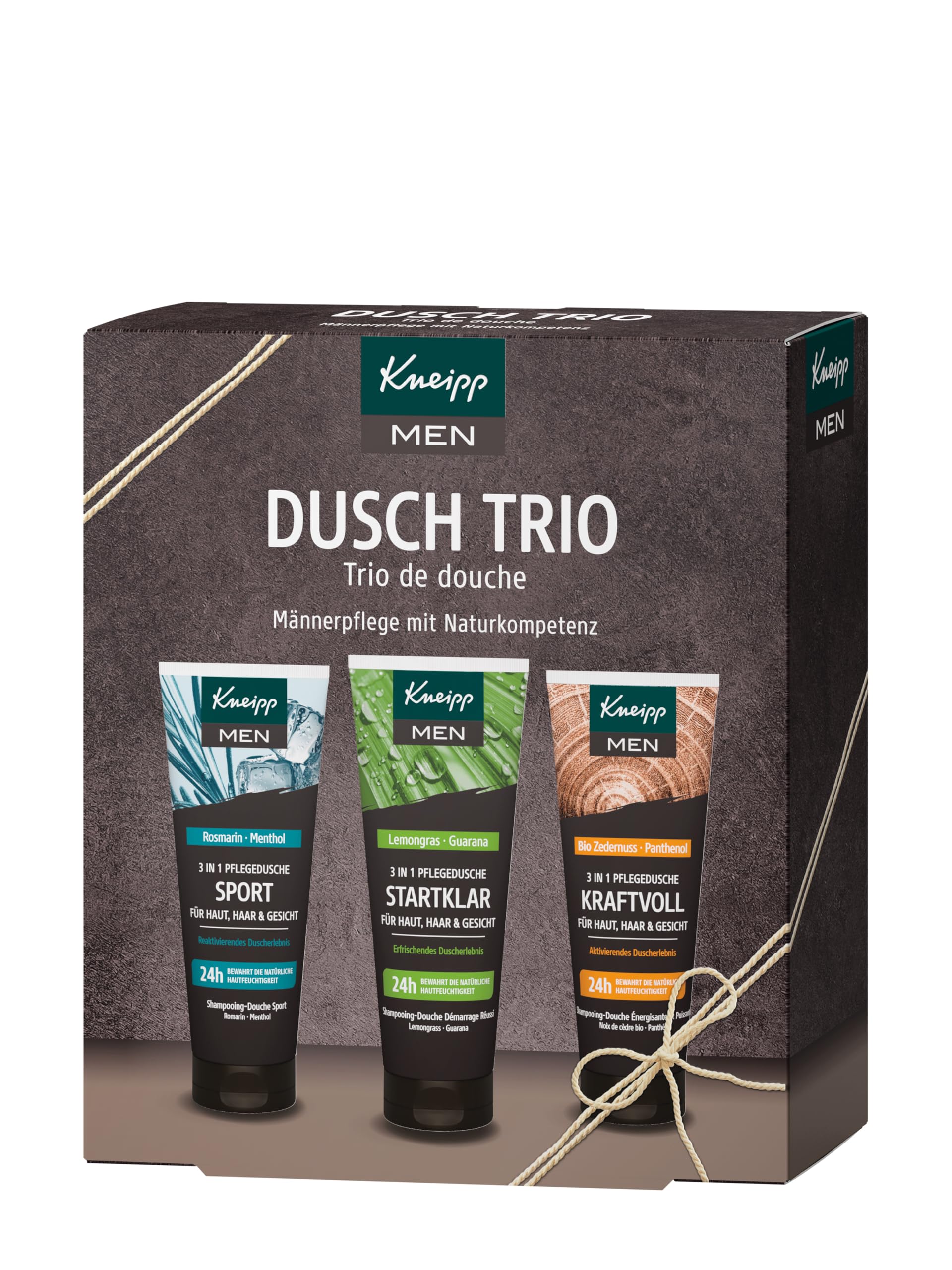 Kneipp Men Geschenkset Dusch Trio - ausgewählte 2 in 1 Duschen Bestseller: Kühle Frische, Startklar und Kraftvoll - ideales Geschenk für den gepflegten Mann