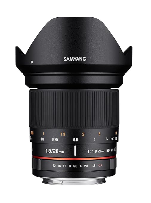 Samyang 20/1,8 Objektiv DSLR Sony E manueller Fokus Fotoobjektiv, Weitwinkelobjektiv schwarz
