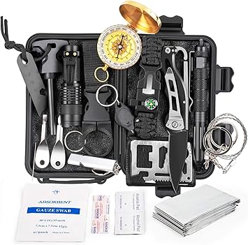 KOSIN Survival Gear and Equipment,18 in 1 Emergency Survival Kit