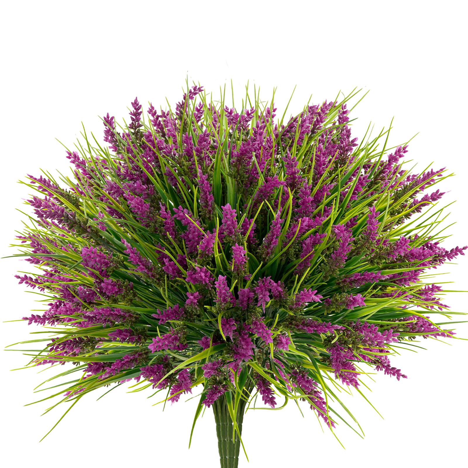 Photo 1 of 20 Bundles Artificial Plants Outdoor, UV Resistant Fake Flowers? Realistic Faux Lavender Shrubs for Porch Garden Window Box Home Decoration (Rosy)