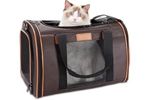 PETNANNY Pet Carrier - Cat Carrier for Large Cats 20 lbs, Soft Dog Carriers for Small Dogs Puppy with Side Pocket, Top Load Cat Carrier Bag for 2 Small/Medium Cats