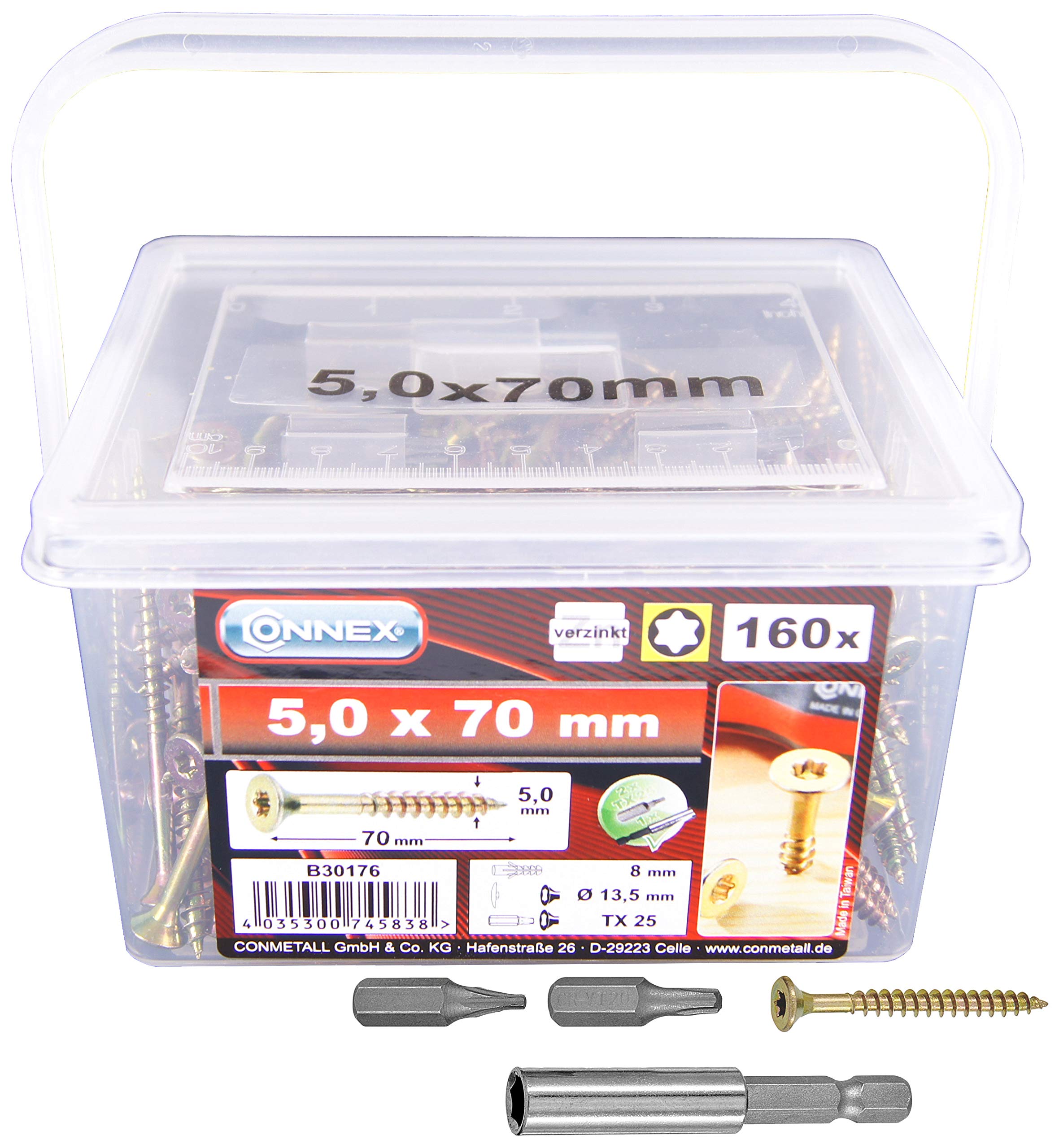 CONNEX B30176 TX 5 x 70mm Uni-Screws Bucket