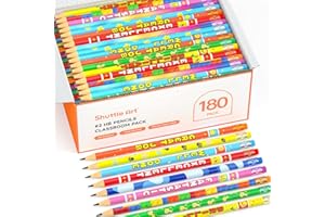 Shuttle Art Assorted Colorful Pencils, 180 Pack Kids Pencil Bulk with 12 Designs, #2 HB, Pre-sharpened Awards and Incentive Pencils for Kids School Home Party, easter pencils bulk