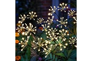 PEVOROS Solar Christmas Lights Outdoor, Solar Garden Decor, Outdoor Christmas Decorations, Gardening Supplies, Solar Powered Lights Waterproof for Yard Patio, Fairy Decor Firwork(2 Pack)