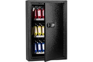 Sumerfnt Key Box Wall Mount with Code, Key Cabinet Lock Box for 40 Keys, Metal Key Storage Box with Key Tags and Number Stickers, 12.1"x 8.1" x 2.6"