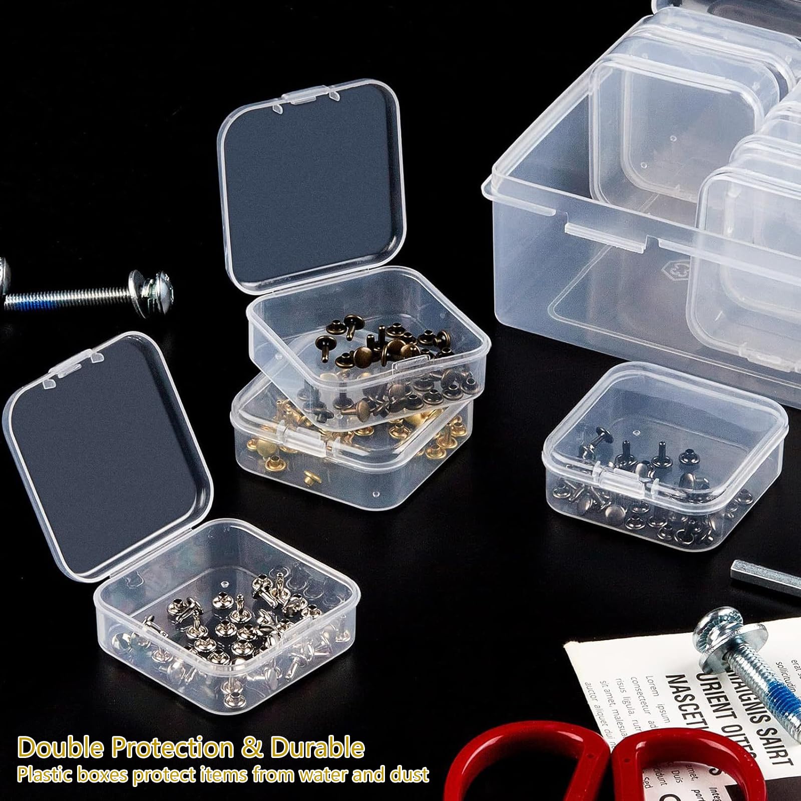 senylanhxy 31-Slot Clear Plastic Bead Organizer Box with Hinged Lids - Portable Craft Storage Container for Jewelry Making, DIY Crafts, Nail Art & Small Parts