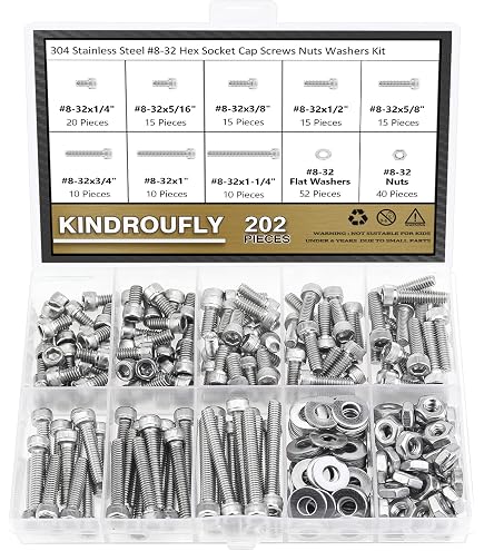 HVAZI #2-56 UNC Stainless Steel Hex Socket Head Cap Screws Hex