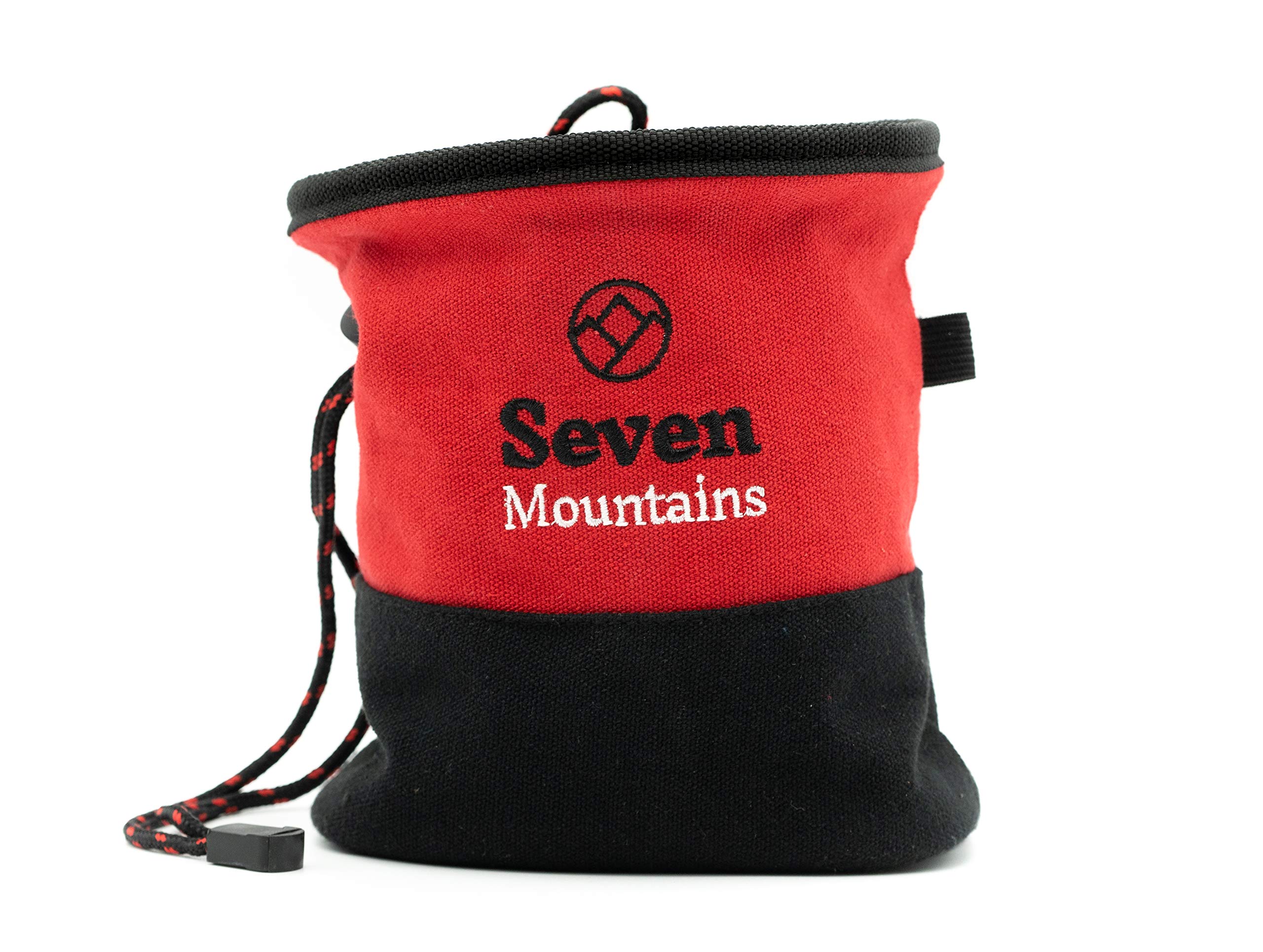 Seven Mountains Chalk Bag for Bouldering & Crossfit | Tearproof, Self-standing, Robust Magnesium Bag | 100% Linen | Large, Dustproof | Maximum Grip