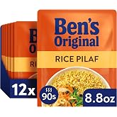 BEN'S ORIGINAL READY RICE Rice Pilaf Microwave Rice, 8.8 oz (12 Pack) | Long Grain Rice Pilaf with Orzo Pasta, Herbs and Seasonings, Ready in 90 Seconds as an Easy Rice Side Dish or Meal Addition