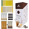 CUTIE MANGO Maxim & KANU Premium Korean Instant Coffee Sampler White, Mocha Gold, Americano, Latte Café-Style Camping Party Easy-to-Mix Single Serve Packets Variety Pack 20 Sticks (6 Flavors)