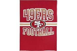 FOCO NFL Micro Raschel Plush Throw Blanket, Stripe Logo 45 x 60, San Francisco 49ers