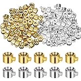 80 PCS Crimp Beads for Jewelry Making, Brass Beads Stopper for Jewelry Making, Gold Silver Round Crimping Bead Crimp Charms for DIY Bracelet Necklace Accessories(Gold, Silver)