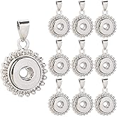 Framendino, 10 Pack Hang Snap Base Charms Pendants 18mm Interchangeable Snaps Charm for DIY Bracelet Earring Jewelry Making