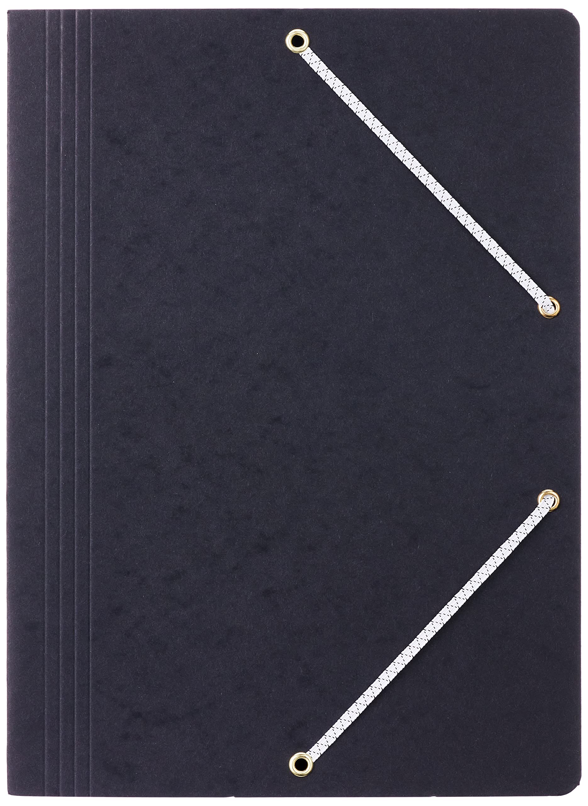 DONAU 8643080-01PL Premium Folder A4 Made of Strong Colorspan Cardboard Presspan Wax Coated with 2 Elastic Bands Pack of 10 Black Ideal for Office and School Green Dot