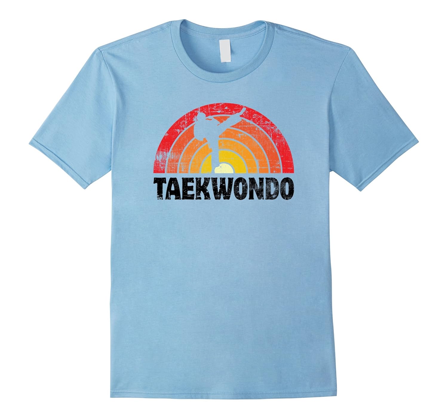 Vintage Style Taekwondo Shirt - Distressed Kick T-Shirt-Rose