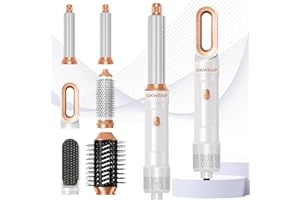 OKWRAP 6 in ONE Blow Dryer Brush,Air Curling Iron Round Brush Blow Dryer 800W,Ionic Hair Dryer Brush for Women, Hot Air Brush Hair Styling Tools 100-120V