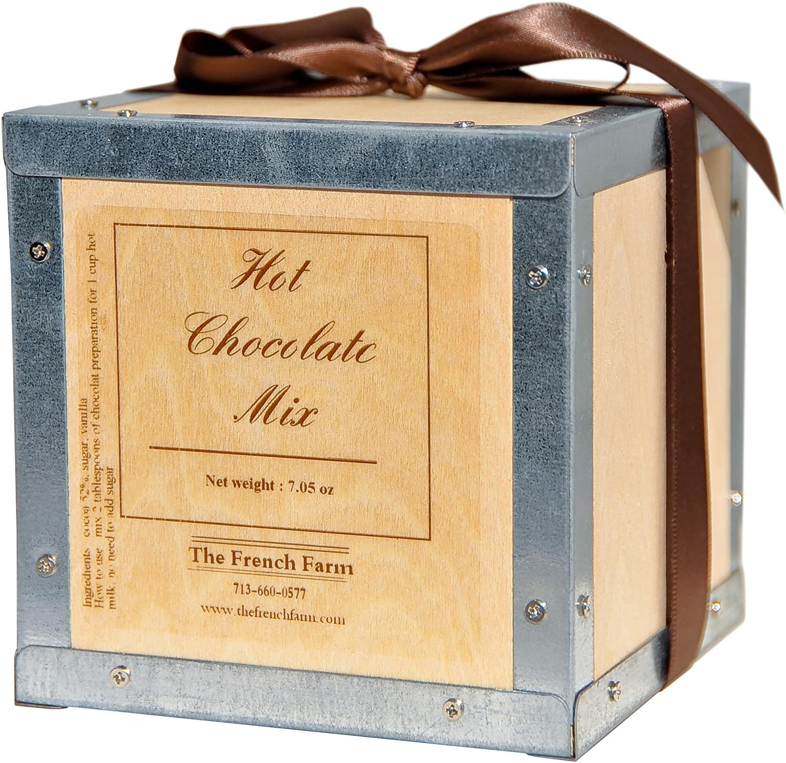French Hot Chocolate Mix in Wooden Gift Box (7.5 ounce)