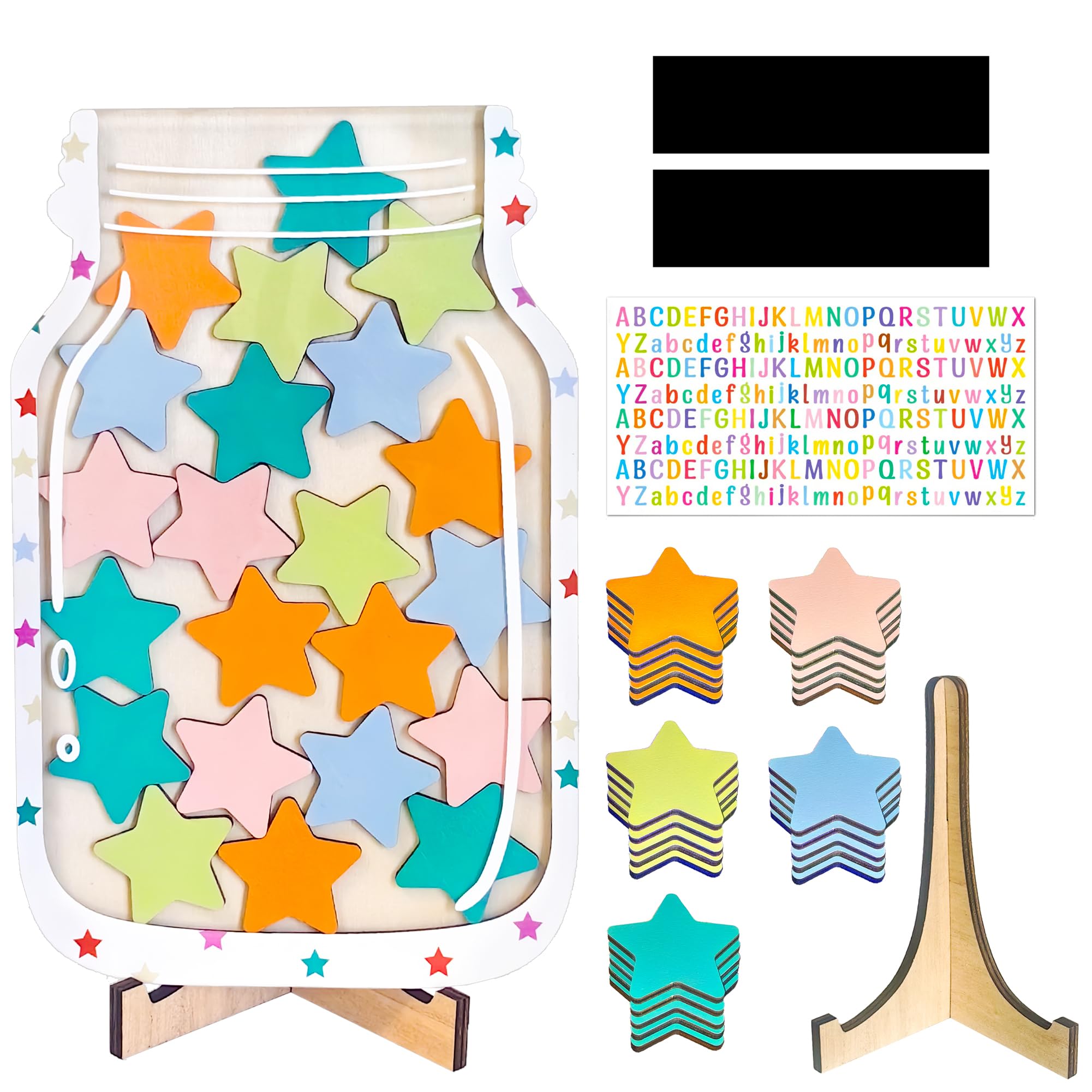 Photo 1 of Personalized Star Reward Jar for Kids: Magnetic Star Reward Jar Ideal for Classroom Reward System, Home Chore and Responsibility Chart, Good Behavior Management Tools Classroom Must Haves