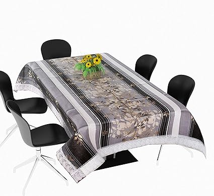 Yellow Weaves Plastic Waterproof Floral Printed Cover for 6 Seater Dining Table (60x90-inch, Multicolour)