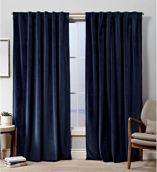 Amazon Com Exclusive Home Curtains Velvet Hidden Tab Top Curtain