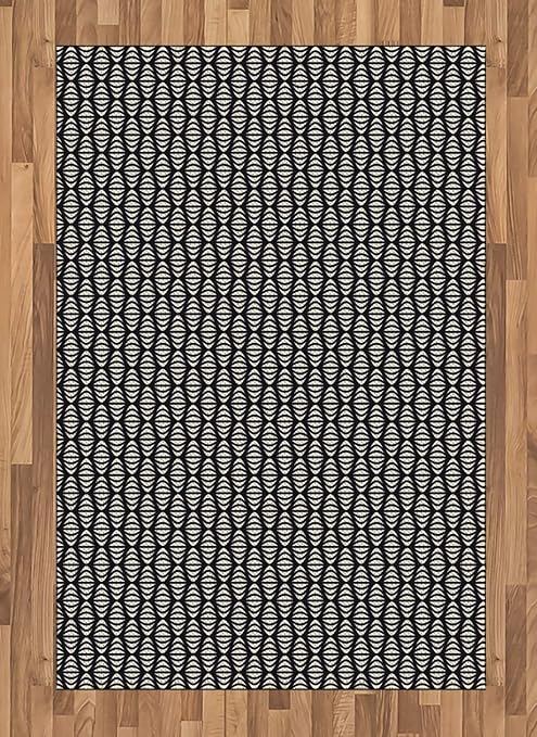 Amazon.com: Ambesonne Abstract Area Rug, Wavy Lines Pattern ...