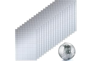 ROMOOA Self-Adhesive Mirrors Mosaic Tiles Mirror Tiles Self Adhesive Disco Mirror Tiles Craft Mirror Tiles Mirror Mosaic Tiles Mosaic Tiles Mirror for DIY, 5 x 5 mm (Silver, 10800 Pieces)