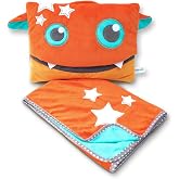 Pillowie Fox Travel Pillow & Blanket Set For Kids - Portable Stuffed Animal With Storage Pocket