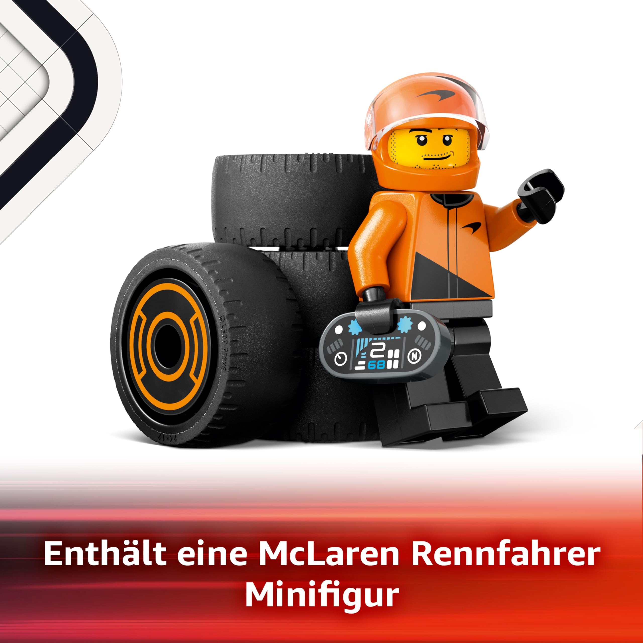 LEGO City F1 Rennfahrer mit McLaren Rennauto - Spielzeug Formel 1 Modell mit Rennwagen und Minifigur - Kleines Geschenk für Jungen und Mädchen ab 6 Jahren oder Motorsport Fans 60442 4