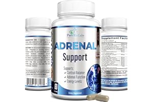 YUMMYVITE Adrenal Support, Cortisol Manager, Adrenal Health, Maintain Balanced Cortisol Levels, Stress Relief Supplement with Ashwagandha, L-Tyrosine - 60 Capsules