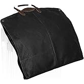 Polare 43” Waxed Canvas Full Grain Leather Trim Garment Bag for Travel, Large Carry on Business Suitcase Cover with YKK Zipper, Waterproof Hanging Suit Garment Cover with Handles,1 pack