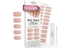 MOYOU LONDON Semi Cured Gel Nail Strips - 20 Pcs. Gel Nail Wraps for Salon-Quality Manicure - Works with Any UV Lamp - Easy to Apply, Trim, & Remove Nails Stickers
