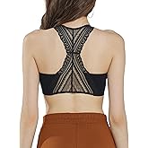 Seamless Lace Racerback Ribbed Knit Bralette Tank Top