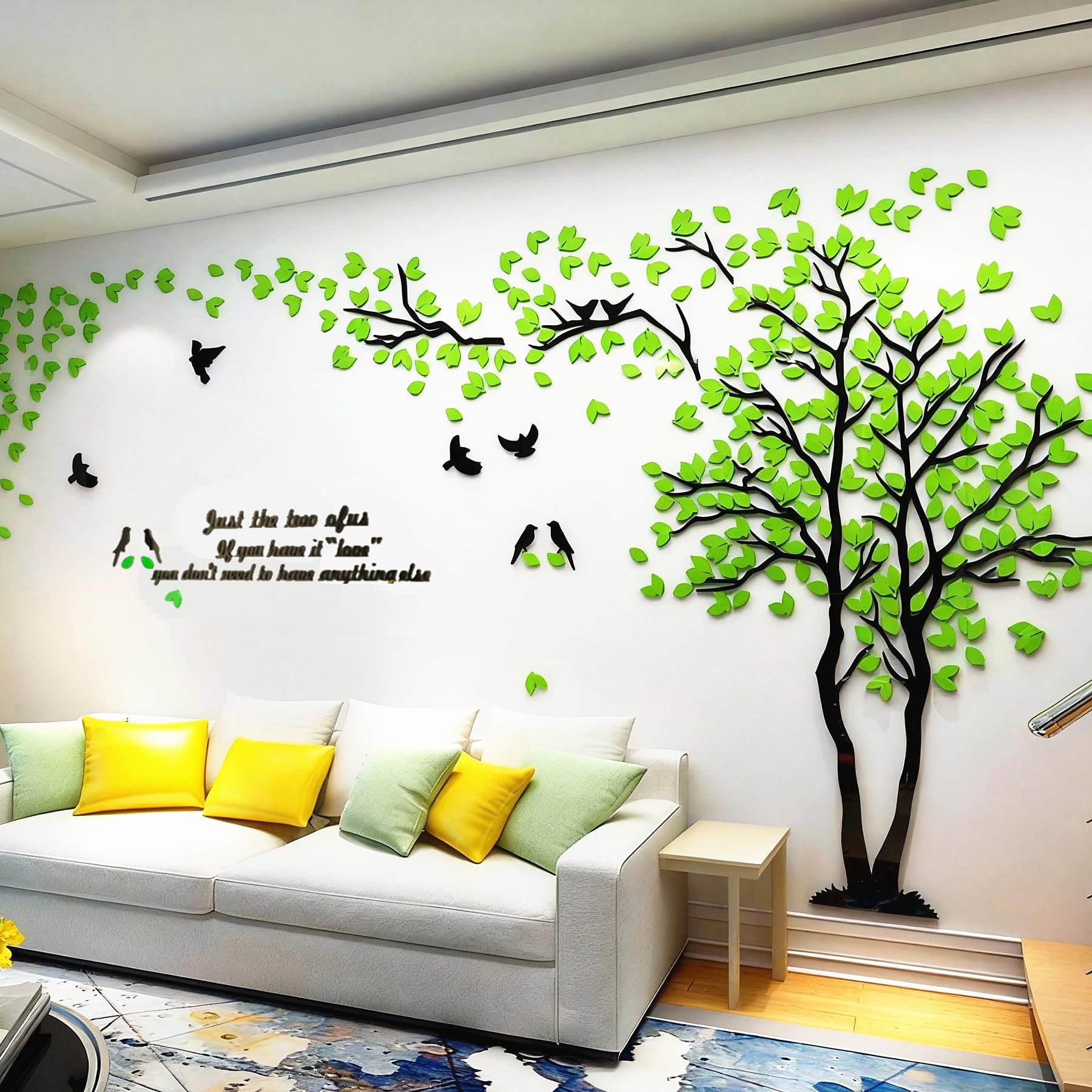 3D DIY Tree Wall Sticker Large Family Bird and Tree Wall Decal Art Mural Stickers Home Decor for Living Room Bedroom Home Decoration TV Backdrop Wall