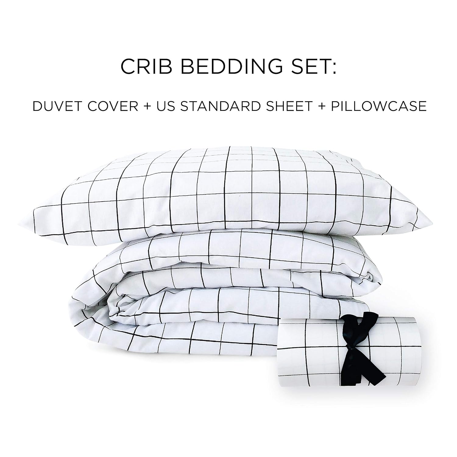 monochrome crib bedding