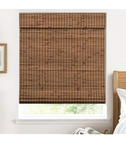 Amazon.com: LazBlinds Cordless Blackout Bamboo Roman Shades, Room