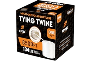 Polypropylene Twine - White Poly Twine for Bundling, Packaging, Shipping, Outdoor, Garden, Climbing Plants, Tomato, Baler (1,
