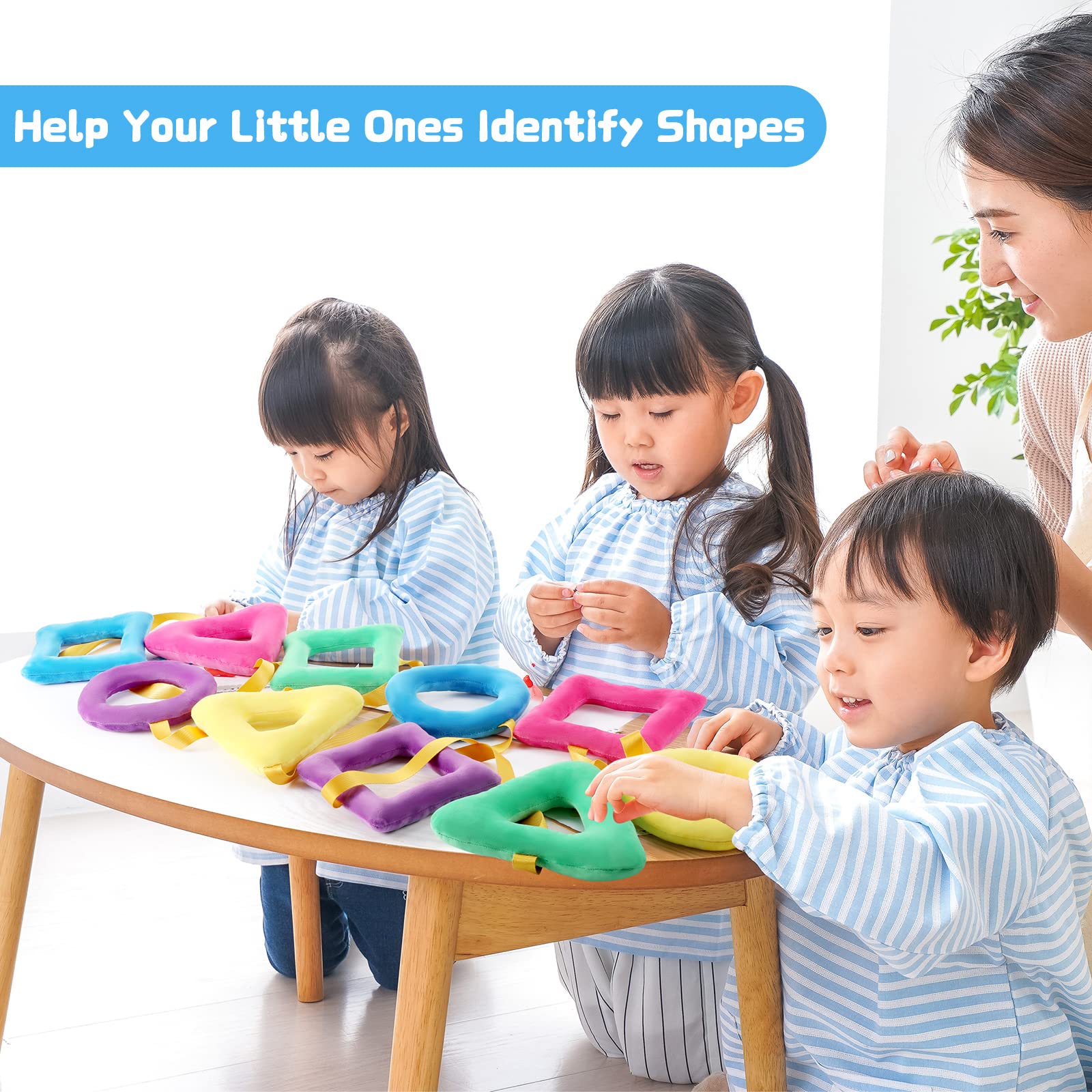 2 Pcs Shapes Walking Rope for Preschool Walking Rings for Toddlers 10 Colorful Handles Leash for Toddler Class Line Rope 165'' Long Keep Children Calm and Line Classroom Supplies
