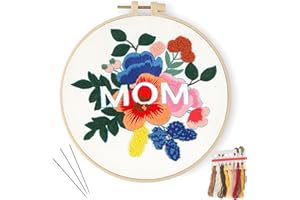 Culberta Embroidery Kit for Beginners, Cross Stitch Kits for Adults with Punch Needle kit, Hoop, & Step by Step HD Video Tutorials, Mother's Day Handmade DIY Art Supplies for Gifts
