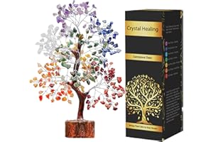 YUVDIPR 7 Chakra Tree, Crystals and Healing Stones, Chakra Tree of Life Crystal Tree for Positive Energy, Birthday Gifts for Women, Home Office Decor, House Warming Gifts New Home, Spiritual Gifts