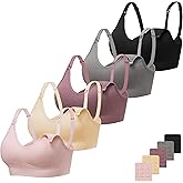 Angelhood Ribbed Nursing Bra Wireless V Neck Maternity Nursing Bra Low Cut Bralette Sleeping Breastfeeding with Extenders