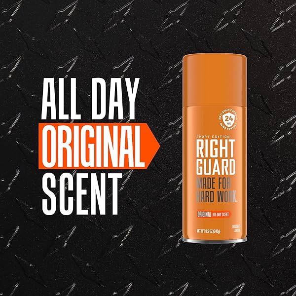 RIGHT GUARD SPORT DEODORANT SPRAY | ANTI-STAIN SPRAY DEODORANT FOR MEN | ALUMINUM FREE | 24-HOUR ODOR CONTROL | ORIGINAL SCENT, 8.5 OZ. (2 COUNT)