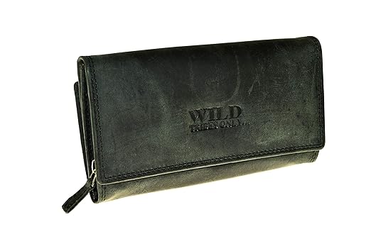 Vintage Geldbörse aus echtem naturgegerbten Leder Hand Made (schwarz)